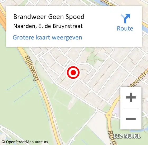 Locatie op kaart van de 112 melding: Brandweer Geen Spoed Naar Naarden, E. de Bruynstraat op 21 april 2023 09:42