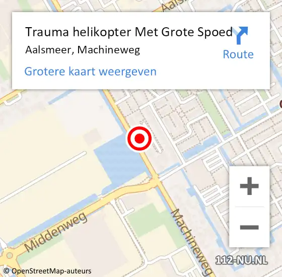 Locatie op kaart van de 112 melding: Trauma helikopter Met Grote Spoed Naar Aalsmeer, Machineweg op 21 april 2023 10:44