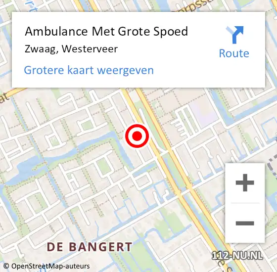 Locatie op kaart van de 112 melding: Ambulance Met Grote Spoed Naar Zwaag, Westerveer op 21 april 2023 10:44