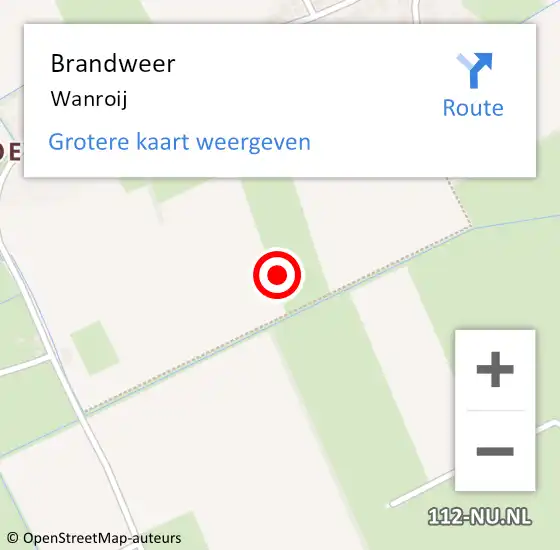 Locatie op kaart van de 112 melding: Brandweer Wanroij op 21 april 2023 11:28