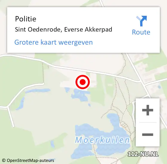 Locatie op kaart van de 112 melding: Politie Sint Oedenrode, Everse Akkerpad op 21 april 2023 11:46