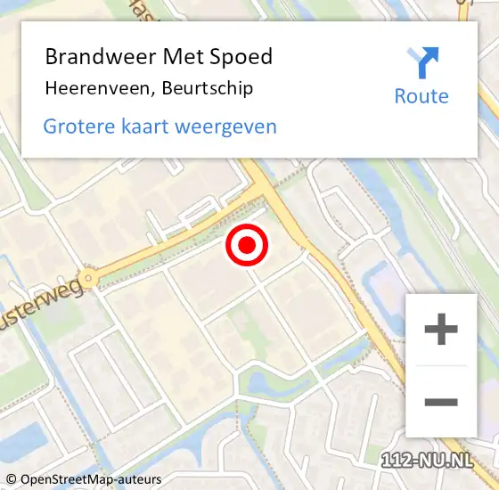 Locatie op kaart van de 112 melding: Brandweer Met Spoed Naar Heerenveen, Beurtschip op 21 april 2023 11:47