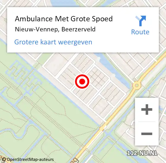 Locatie op kaart van de 112 melding: Ambulance Met Grote Spoed Naar Nieuw-Vennep, Beerzerveld op 21 april 2023 11:48