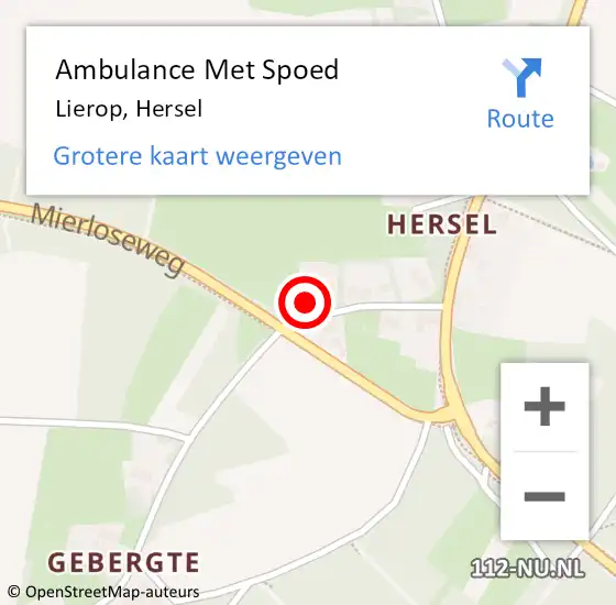 Locatie op kaart van de 112 melding: Ambulance Met Spoed Naar Lierop, Hersel op 22 augustus 2014 22:06