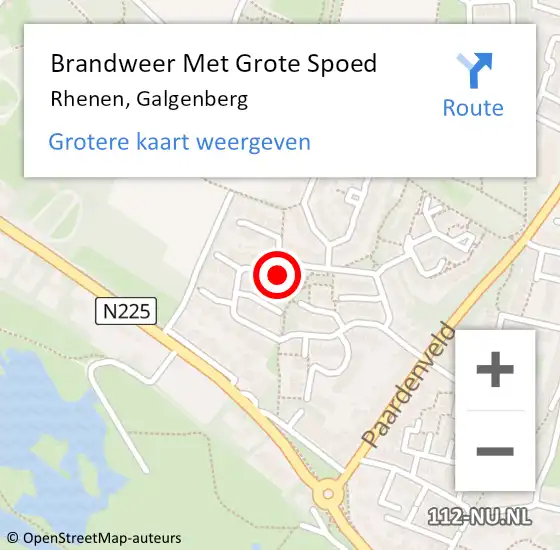 Locatie op kaart van de 112 melding: Brandweer Met Grote Spoed Naar Rhenen, Galgenberg op 22 augustus 2014 22:15