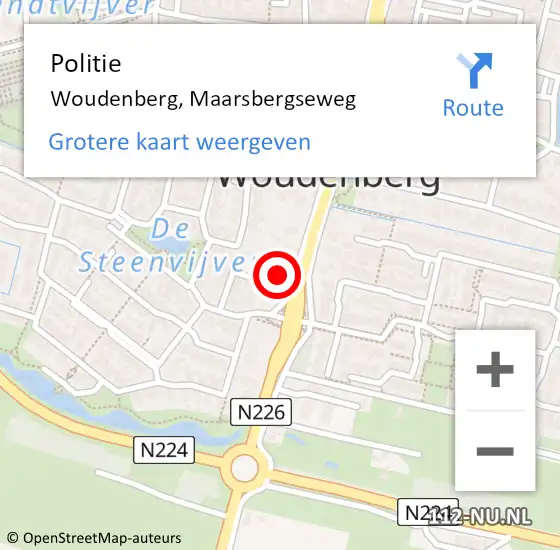 Locatie op kaart van de 112 melding: Politie Woudenberg, Maarsbergseweg op 21 april 2023 14:04