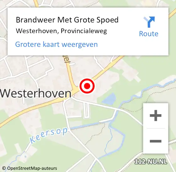 Locatie op kaart van de 112 melding: Brandweer Met Grote Spoed Naar Westerhoven, Provincialeweg op 21 april 2023 14:27