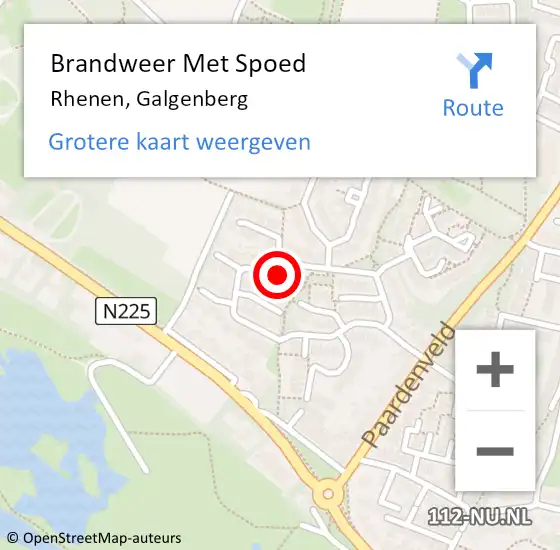 Locatie op kaart van de 112 melding: Brandweer Met Spoed Naar Rhenen, Galgenberg op 22 augustus 2014 22:27