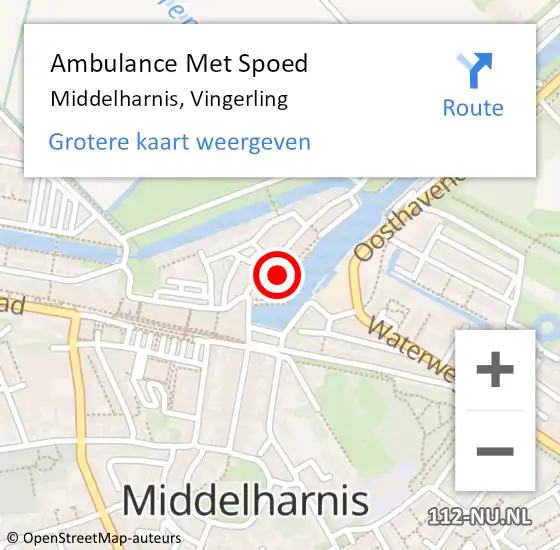 Locatie op kaart van de 112 melding: Ambulance Met Spoed Naar Middelharnis, Vingerling op 21 april 2023 14:53