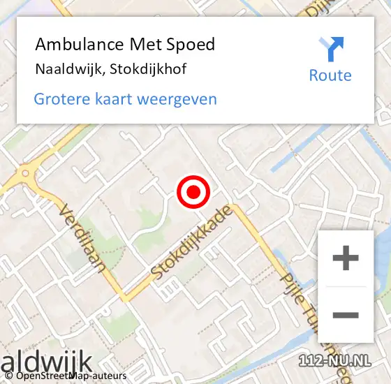 Locatie op kaart van de 112 melding: Ambulance Met Spoed Naar Naaldwijk, Stokdijkhof op 21 april 2023 15:08