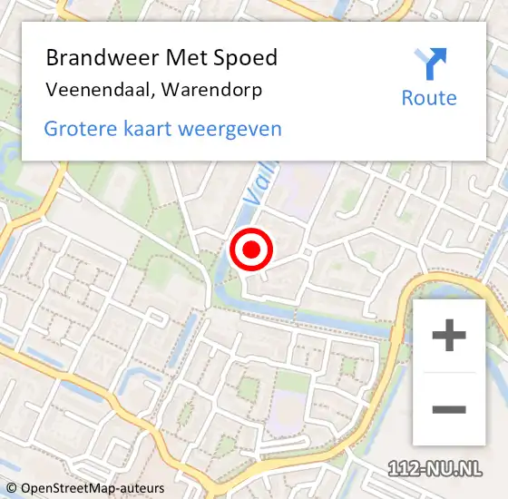 Locatie op kaart van de 112 melding: Brandweer Met Spoed Naar Veenendaal, Warendorp op 21 april 2023 16:09