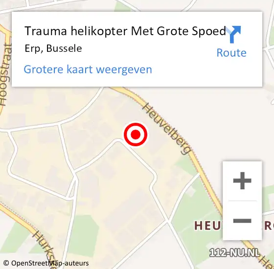 Locatie op kaart van de 112 melding: Trauma helikopter Met Grote Spoed Naar Erp, Bussele op 21 april 2023 16:22