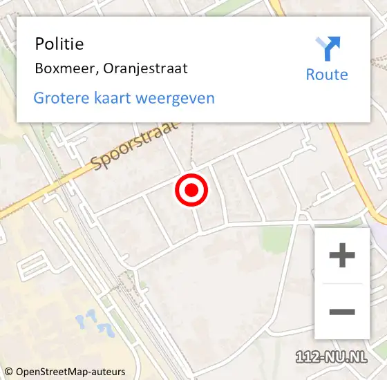 Locatie op kaart van de 112 melding: Politie Boxmeer, Oranjestraat op 21 april 2023 16:25