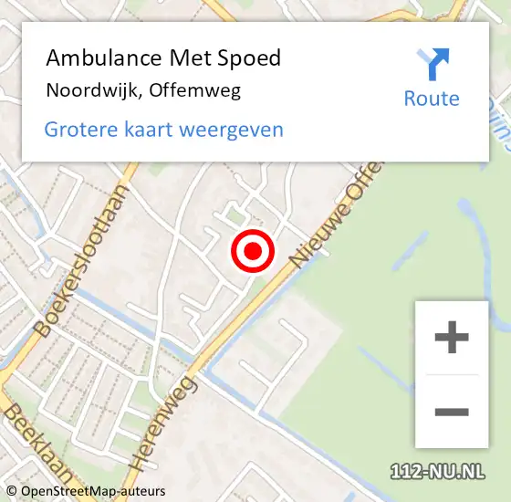 Locatie op kaart van de 112 melding: Ambulance Met Spoed Naar Noordwijk, Offemweg op 21 april 2023 16:25