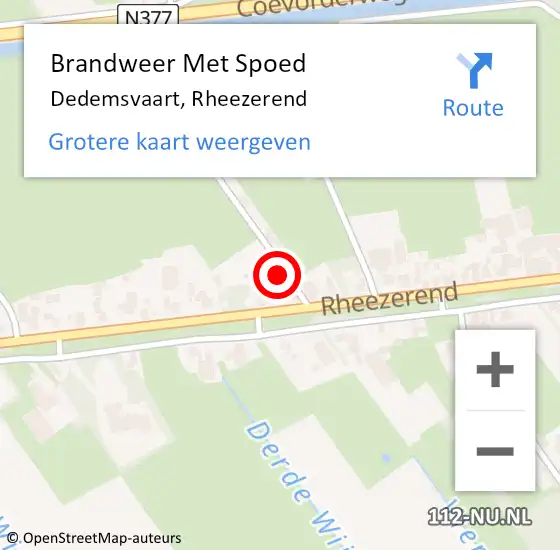 Locatie op kaart van de 112 melding: Brandweer Met Spoed Naar Dedemsvaart, Rheezerend op 21 april 2023 17:21