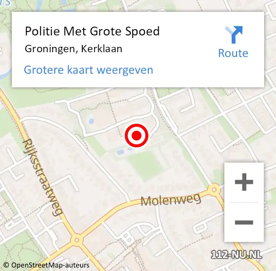Locatie op kaart van de 112 melding: Politie Met Grote Spoed Naar Groningen, Kerklaan op 21 april 2023 17:25