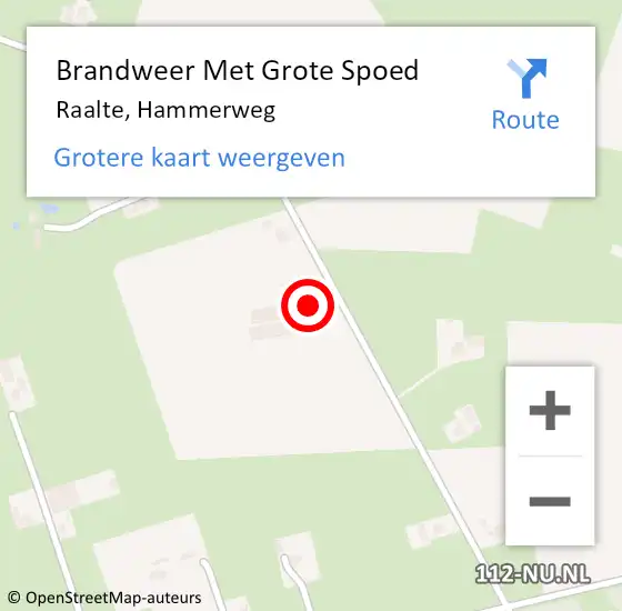 Locatie op kaart van de 112 melding: Brandweer Met Grote Spoed Naar Raalte, Hammerweg op 21 april 2023 17:30