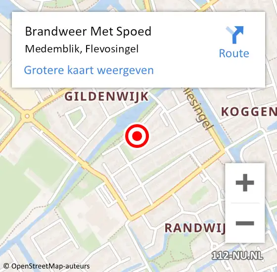 Locatie op kaart van de 112 melding: Brandweer Met Spoed Naar Medemblik, Flevosingel op 21 april 2023 18:12