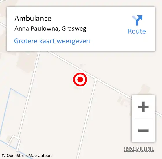 Locatie op kaart van de 112 melding: Ambulance Anna Paulowna, Grasweg op 21 april 2023 18:32