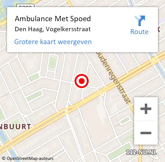 Locatie op kaart van de 112 melding: Ambulance Met Spoed Naar Den Haag, Vogelkersstraat op 21 april 2023 19:41