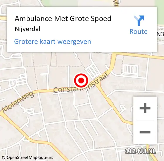 Locatie op kaart van de 112 melding: Ambulance Met Grote Spoed Naar Nijverdal op 21 april 2023 20:01