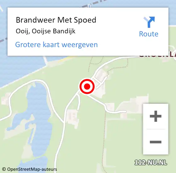 Locatie op kaart van de 112 melding: Brandweer Met Spoed Naar Ooij, Ooijse Bandijk op 21 april 2023 20:01