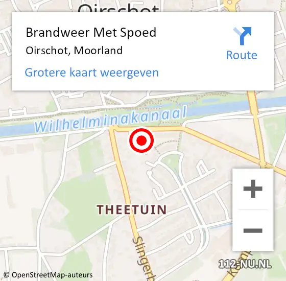 Locatie op kaart van de 112 melding: Brandweer Met Spoed Naar Oirschot, Moorland op 21 april 2023 20:19