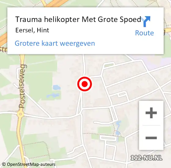 Locatie op kaart van de 112 melding: Trauma helikopter Met Grote Spoed Naar Eersel, Hint op 21 april 2023 21:00