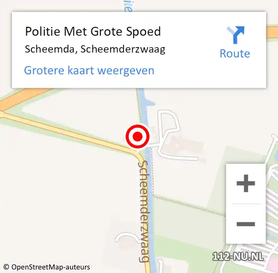 Locatie op kaart van de 112 melding: Politie Met Grote Spoed Naar Scheemda, Scheemderzwaag op 21 april 2023 21:14
