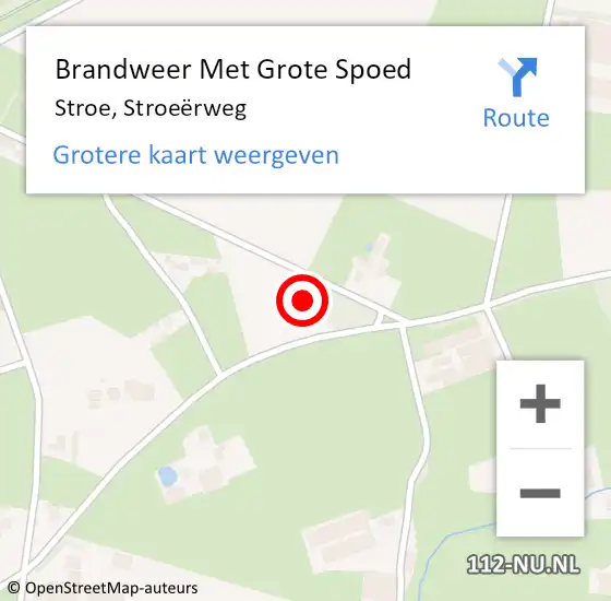 Locatie op kaart van de 112 melding: Brandweer Met Grote Spoed Naar Stroe, Stroeërweg op 21 april 2023 21:43