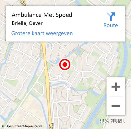 Locatie op kaart van de 112 melding: Ambulance Met Spoed Naar Brielle, Oever op 21 april 2023 22:19