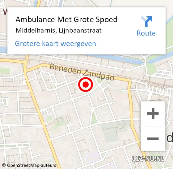 Locatie op kaart van de 112 melding: Ambulance Met Grote Spoed Naar Middelharnis, Lijnbaanstraat op 21 april 2023 22:59