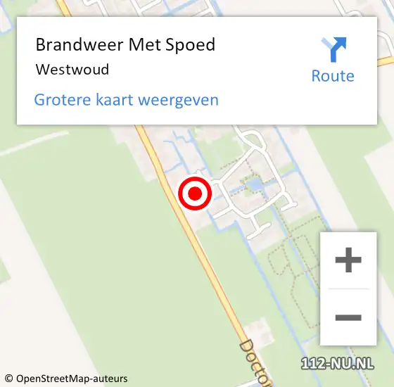 Locatie op kaart van de 112 melding: Brandweer Met Spoed Naar Westwoud op 21 april 2023 23:34