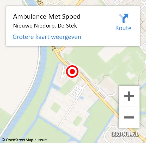 Locatie op kaart van de 112 melding: Ambulance Met Spoed Naar Nieuwe Niedorp, De Stek op 22 april 2023 02:47