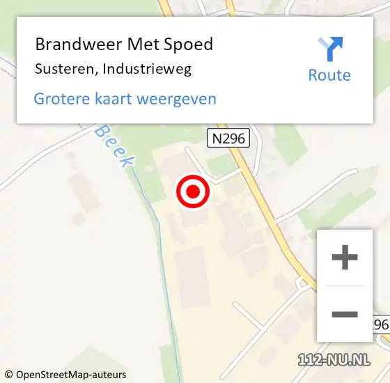 Locatie op kaart van de 112 melding: Brandweer Met Spoed Naar Susteren, Industrieweg op 22 april 2023 03:00