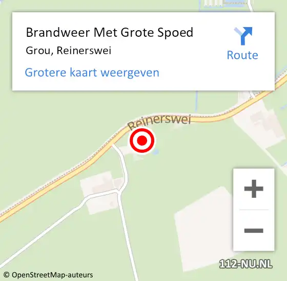 Locatie op kaart van de 112 melding: Brandweer Met Grote Spoed Naar Grou, Reinerswei op 22 april 2023 03:10