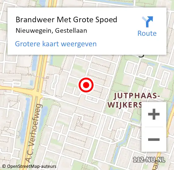 Locatie op kaart van de 112 melding: Brandweer Met Grote Spoed Naar Nieuwegein, Gestellaan op 22 april 2023 04:01