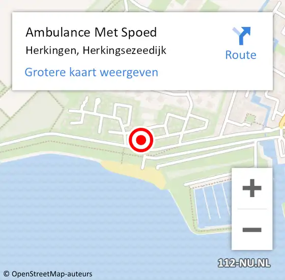 Locatie op kaart van de 112 melding: Ambulance Met Spoed Naar Herkingen, Herkingsezeedijk op 22 april 2023 04:05