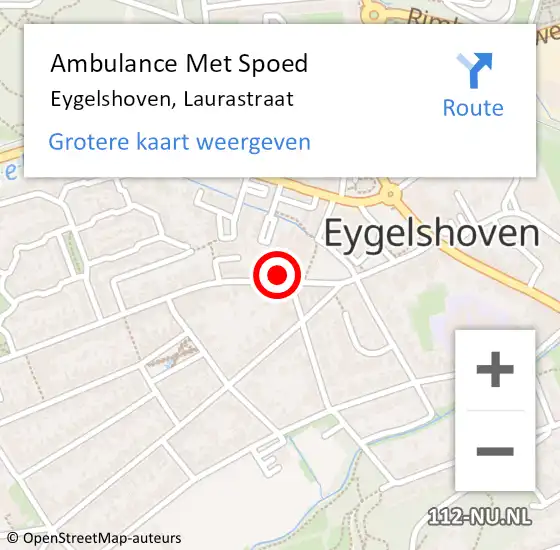 Locatie op kaart van de 112 melding: Ambulance Met Spoed Naar Eygelshoven, Laurastraat op 23 augustus 2014 00:37