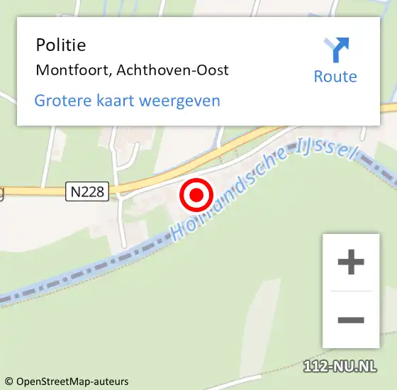 Locatie op kaart van de 112 melding: Politie Montfoort, Achthoven-Oost op 22 april 2023 08:55