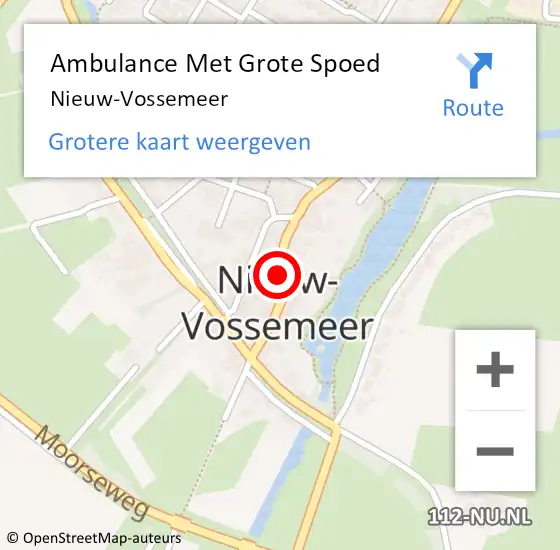 Locatie op kaart van de 112 melding: Ambulance Met Grote Spoed Naar Nieuw-Vossemeer op 22 april 2023 13:39