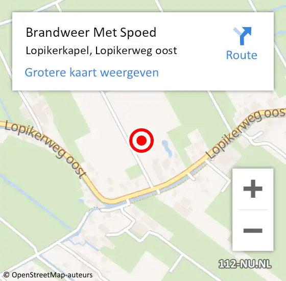 Locatie op kaart van de 112 melding: Brandweer Met Spoed Naar Lopikerkapel, Lopikerweg oost op 22 april 2023 15:05