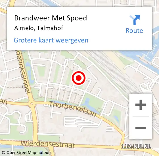 Locatie op kaart van de 112 melding: Brandweer Met Spoed Naar Almelo, Talmahof op 22 april 2023 16:00