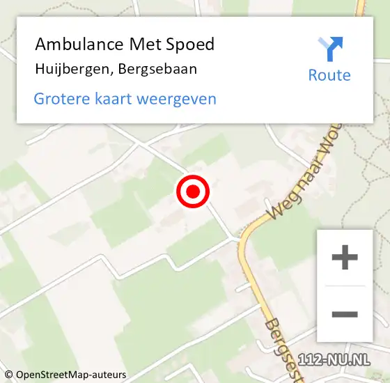 Locatie op kaart van de 112 melding: Ambulance Met Spoed Naar Huijbergen, Bergsebaan op 23 augustus 2014 02:28