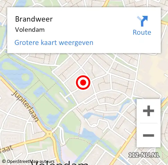 Locatie op kaart van de 112 melding: Brandweer Volendam op 22 april 2023 16:26