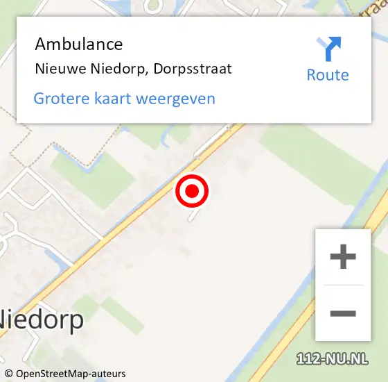 Locatie op kaart van de 112 melding: Ambulance Nieuwe Niedorp, Dorpsstraat op 22 april 2023 18:05