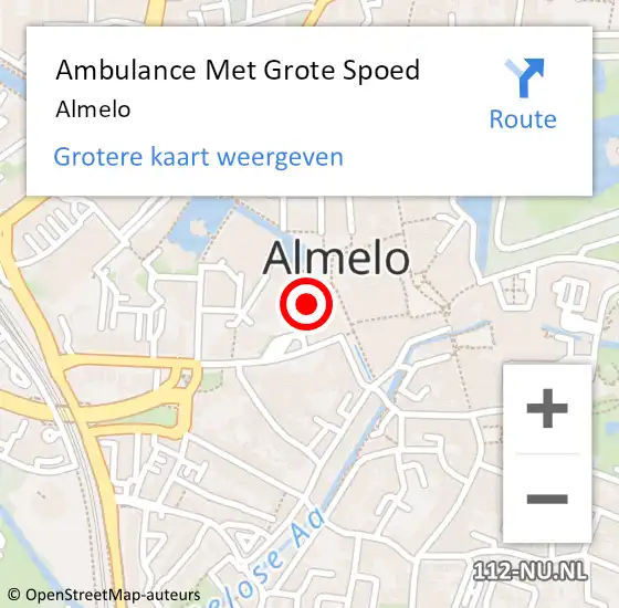 Locatie op kaart van de 112 melding: Ambulance Met Grote Spoed Naar Almelo op 22 april 2023 18:31