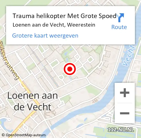 Locatie op kaart van de 112 melding: Trauma helikopter Met Grote Spoed Naar Loenen aan de Vecht, Weerestein op 22 april 2023 18:38