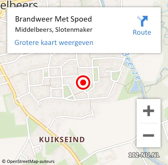 Locatie op kaart van de 112 melding: Brandweer Met Spoed Naar Middelbeers, Slotenmaker op 22 april 2023 19:48