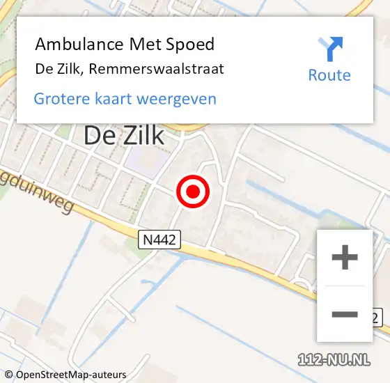 Locatie op kaart van de 112 melding: Ambulance Met Spoed Naar De Zilk, Remmerswaalstraat op 23 april 2023 00:02